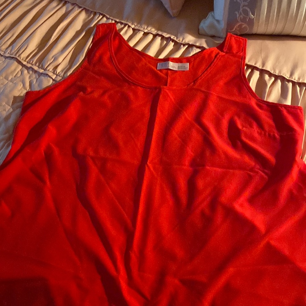 Nice material made out of rayon, bright red